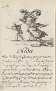 Medea by Stefano della Bella, created 1620 - 1664, in paper; etching. Download this artwork as a high-resolution wallpaper for desktop, tablet, or mobile. — Stefano della Bella Wallpaper