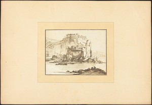 Mediterranean Seascape by Maria Catharina Prestel, created 1782-1785, in aquatint and stipple in gray and black. Download this artwork as a high-resolution wall