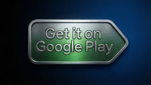 Tumma gradientti, jossa metallinen Google Play -merkki