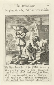Metselaar by Caspar Luyken, created 1694, in paper; etching. Download this artwork as a high-resolution wallpaper for desktop, tablet, or mobile. — Art Wallpaper