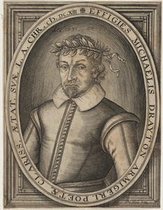 Michael Drayton by William Hole, created published 1619, in engraving. Download this artwork as a high-resolution wallpaper for desktop, tablet, or mobile.