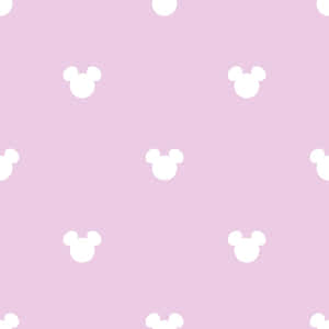 Pink background with white Mickey Mouse head icons repeating in a pattern. — Mickey Picture