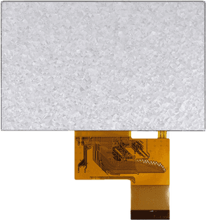 White textured display screen with gold flex cable connector. — Microchip PNG