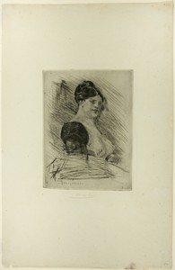 Middle-Class by Félicien Rops, created n.d., in Drypoint on ivory China paper. Download this artwork as a high-resolution wallpaper for desktop, tablet, or mobi — Illustration Wallpaper