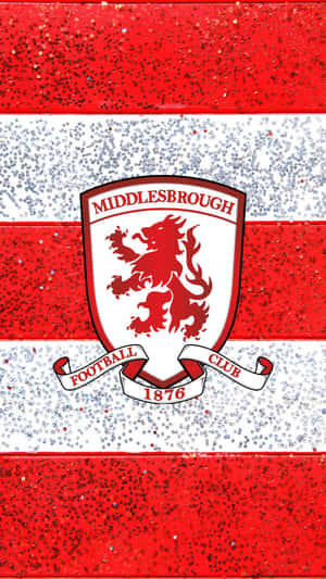 Emblema do Middlesbrough Football Club em listras brilhantes vermelhas e brancas — Salisbury Papéis de Parede