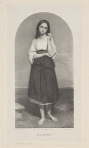 Mignon by August Allebé, created 1859, in paper; chine collé; lithography. Download this artwork as a high-resolution wallpaper for desktop, tablet, or mobile. — August Allebé Wallpaper