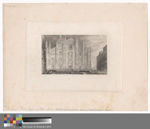 Milan by John Horsburgh, in Etching and engraving with chine collé; engraver's proof (a) on medium, slightly textured, cream wove paper. Download this artwork a — John Horsburgh Wallpaper