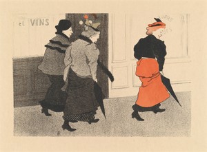 Milliners (Modistes) by Georges Hermann Rene Paul, created 1894, in color lithograph. Download this artwork as a high-resolution wallpaper for desktop, tablet, 
