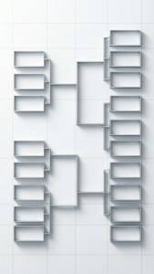 A clean minimalist tournament bracket on white background.