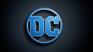 Fond d'écran propre et moderne avec le logo classique de DC Comics dans un style minimaliste.