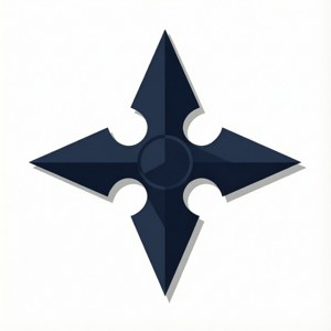 Vektor shuriken geometris bersih dengan latar belakang putih