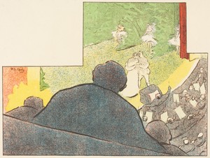 Mirages by Henri-Gabriel Ibels, created 1893, in 5-color lithograph on Arches laid paper [proof before letters]. Download this artwork as a high-resolution wall — Henri-Gabriel Ibels Wallpaper