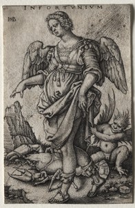 Misfortune by Hans Sebald Beham, created c. 1541, in engraving. Download this artwork as a high-resolution wallpaper for desktop, tablet, or mobile. — Painting Picture