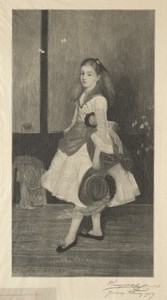 Miss Alexander by Henry Wolf, created 1907, in wood engraving. Download this artwork as a high-resolution wallpaper for desktop, tablet, or mobile. — Henry Wolf Wallpaper