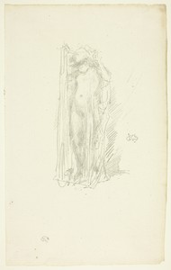 Model Draping by James McNeill Whistler, created probably 1889, in Transfer lithograph in black on cream laid paper. Download this artwork as a high-resolution — Art Picture