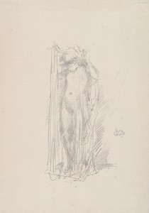 Model Draping by James McNeill Whistler, created 1890, in lithograph. Download this artwork as a high-resolution wallpaper for desktop, tablet, or mobile. — Art Wallpaper