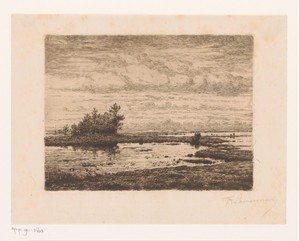 Moeraslandschap by Jean Pierre François Lamorinière, created 1838 - 1911, in paper; etching; intaglio printmaking technique; drypoint. Download this artwork as — Jean Pierre François Lamorinière Wallpaper