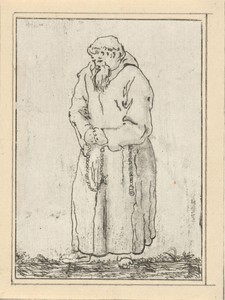 Monnik by Jacob Hoolaart, created 1728 - 1789, in paper; etching. Download this artwork as a high-resolution wallpaper for desktop, tablet, or mobile. — Jacob Hoolaart Wallpaper