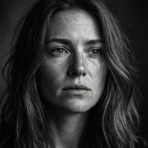 Ein Schwarz-Weiß-Porträt für ein klassisches und künstlerisches WhatsApp-Profilbild.