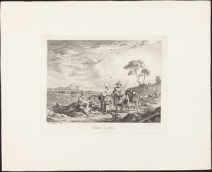 Monte Circello by Ludwig Richter, created 1831, in etching. Download this artwork as a high-resolution wallpaper for desktop, tablet, or mobile.