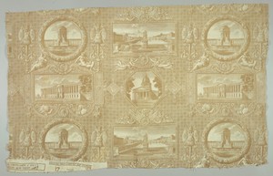 Monuments de Paris by Hippolyte Le Bas, created ca. 1815, in Medium: cotton Technique: printed by engraved roller on plain weave. Download this artwork as a hig — Art Picture