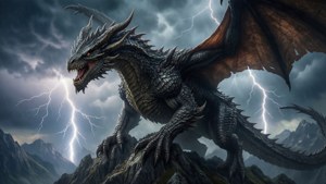 Sfondo fantasy epico di SCP Overlord su una montagna