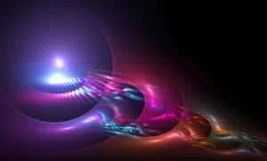 Dynamic fractal light patterns in vivid colors against a dark background.