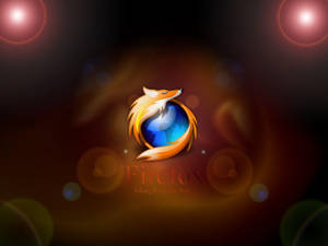 Logotipo del navegador Firefox con zorro alrededor del globo y destellos de lente — Sitio web Fondos de pantalla