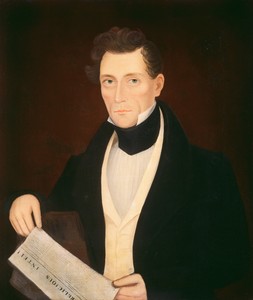 Mr. Day by Ammi Phillips, created c. 1835, in oil on canvas. Download this artwork as a high-resolution wallpaper for desktop, tablet, or mobile. — Ammi Phillips Wallpaper