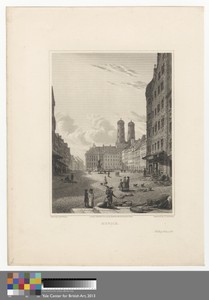 Munich by Edward John Roberts, in Etching and line engraving on medium, slightly textured, cream wove paper. Download this artwork as a high-resolution wallpape — Edward John Roberts Wallpaper