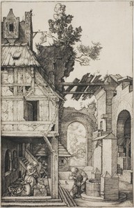 Nativity by Albrecht Dürer, created 1504, in Engraving in black on ivory laid paper. Download this artwork as a high-resolution wallpaper for desktop, tablet, o — Albrecht Dürer Wallpaper