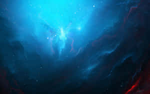 Nebulosa cósmica vibrante azul y roja con estrellas brillantes en el espacio profundo. — Carina Nebula Fondos de pantalla