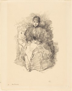 Needlework by James McNeill Whistler, created 1896, in lithograph in black on laid paper. Download this artwork as a high-resolution wallpaper for desktop, tabl — Art Picture