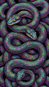 Sammanslingrade neonslangmönster för en trippy tapet