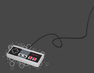 Retro Nintendo NES-kontroller med bobler på mørkegrå bakgrunn
