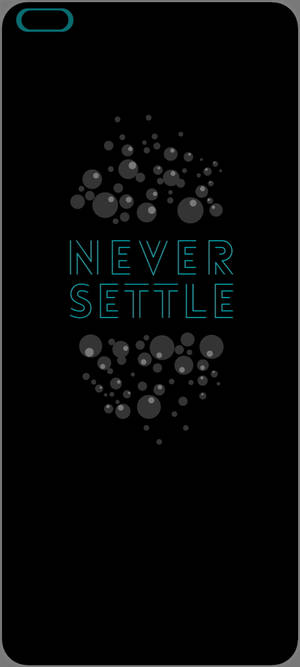 Black background with teal text never settle and gray bubble heart design. — Perpetual Picture