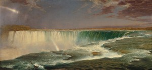 Niagara by Frederic Edwin Church, created 1857, in oil on canvas. Download this artwork as a high-resolution wallpaper for desktop, tablet, or mobile. — Frederic Edwin Church Wallpaper