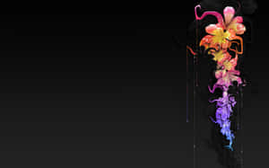 Stylized colorful flowers dripping paint against a dark background. — Beautiful Place Picture