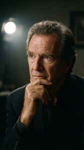 Jason Robards in un ritratto in stile film noir con faretto drammatico
