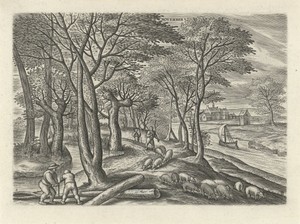 November by Julius Goltzius, created 1596 - 1652, in paper; engraving. Download this artwork as a high-resolution wallpaper for desktop, tablet, or mobile. — Julius Goltzius Wallpaper