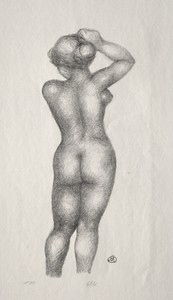 Nude by Aristide Maillol, created c. 1900–1944, in lithograph. Download this artwork as a high-resolution wallpaper for desktop, tablet, or mobile. — Art Picture
