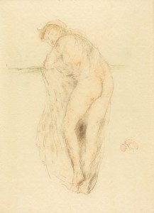 Nude Model, Back View by James McNeill Whistler, created 1891, in color lithograph on wove paper. Download this artwork as a high-resolution wallpaper for deskt — James McNeill Whistler Wallpaper