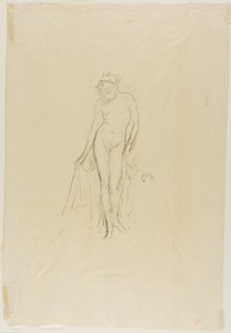 Nude Model, Standing by James McNeill Whistler, created c. 1891, in Transfer lithograph in black on cream Japanese gampi paper. Download this artwork as a high- — James McNeill Whistler Wallpaper
