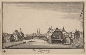 Nuremberg by Wenceslaus Hollar, created 1635, in etching. Download this artwork as a high-resolution wallpaper for desktop, tablet, or mobile. — Art Picture