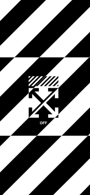 Fondo de pantalla de rayas diagonales en blanco y negro con logotipo de Off White. — Fondo de pantalla Off White para iPad Fondos de pantalla