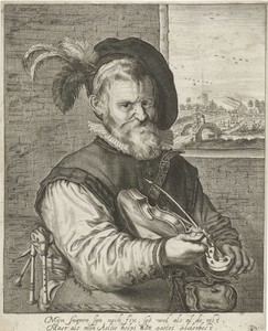 Old Fiddler by Adriaen Matham, created 1620 - 1660, in paper; engraving. Download this artwork as a high-resolution wallpaper for desktop, tablet, or mobile. — Portrait Picture