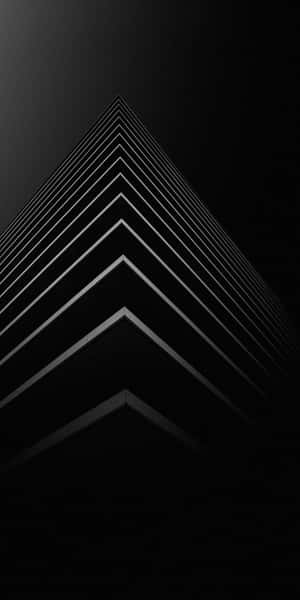 Schwarz-weißes abstraktes geometrisches Muster aus konvergierenden Linien, die einen nach oben gerichteten Pfeil bilden — Oled Wallpaper