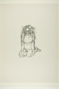 Omega Weeping by Edvard Munch, created 1908/09, in Lithograph on paper. Download this artwork as a high-resolution wallpaper for desktop, tablet, or mobile. — Edvard Munch Wallpaper