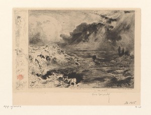 Onweer by Félix Hilaire Buhot, created 1857 - 1898, in paper; etching; roulette; drypoint. Download this artwork as a high-resolution wallpaper for desktop, tab