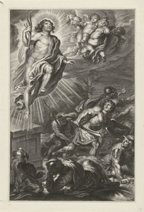 Opstanding by Cornelis Galle (II), created 1650 - 1653, in paper; engraving. Download this artwork as a high-resolution wallpaper for desktop, tablet, or mobile — Cornelis Galle (II) Wallpaper